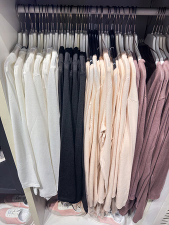 New collection Women's clothing in boutique. The concept of fashion and shopping.の写真素材