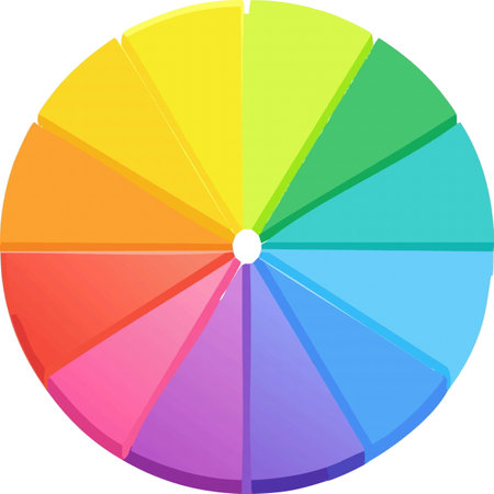 A beautifully designed, colorful pie chart featuring five distinct slices, each with its own vibrant color, representing different data segmentsのイラスト素材