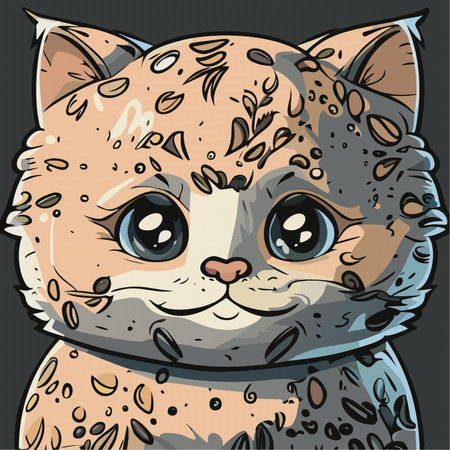 cute cat kitten alone  cartoon animal, vectorのイラスト素材