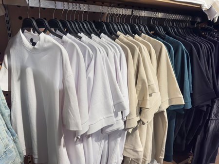 New collection Women's clothing in boutique. The concept of fashion and shopping.の写真素材