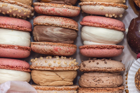 Dream french cake - sweet color macaroons macarons. Flavored cookiesの写真素材