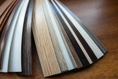 Collection of wood boards for different types of floors, new construction or renovate buildingの写真素材