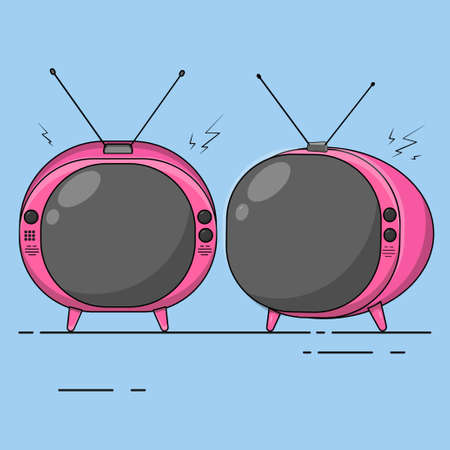 vector illustration cube tv style retro or vintageのイラスト素材