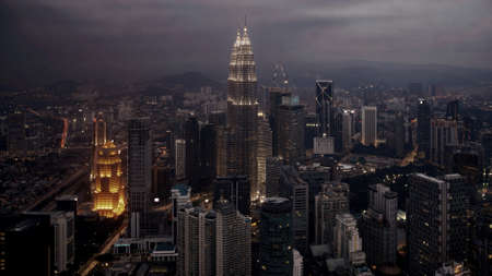KUALA LUMPUR, WILAYAH PERSEKUTUAN, MALAYSIA - Feb 21, 2017 : Petronas Twin Tower with the...