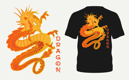 Dragon Graphic t-shirt design high quality print ready t-shirt design, this artwork can be used for digital printing and screen printingのイラスト素材