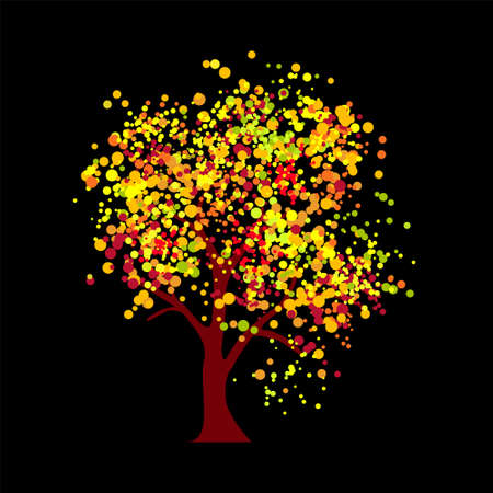 Autumn vector background template. Autumn maple leaf element with blank space for text.のイラスト素材