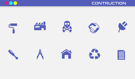 modern popular construction workers icon set for vector digital logo website mobile appのイラスト素材