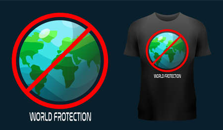 popular shirt design on earth background using a mask vectorのイラスト素材