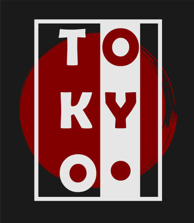 Tokyo style popular typography t-shirt design for clothing sale, poster banner, vector wallpaperのイラスト素材