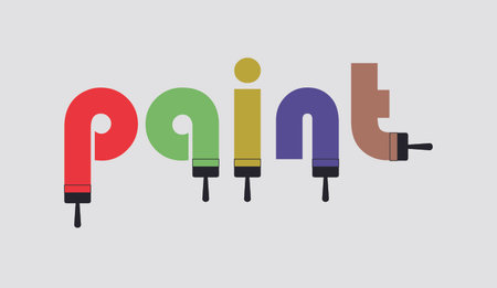 brush vector Modern colored paint logoのイラスト素材