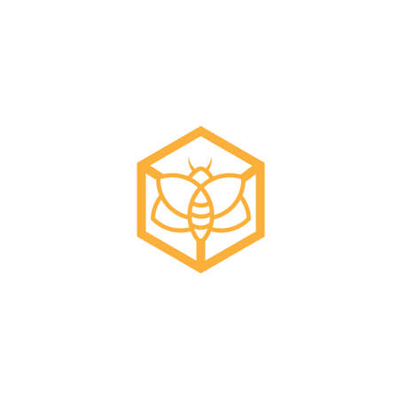 abstract Bee Logo design vector template. Creative bee logo concept, vector logo illustration.のイラスト素材