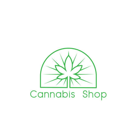 Creative marijuana health medical cannabis vector designs. Cannabis Leaf Line Art Logo design inspiration - Vectorのイラスト素材