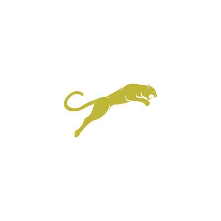 simple elegant roaring jaguar logo icon illustration vector template design.のイラスト素材