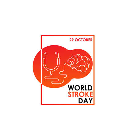 World Stroke Day - Vector logo poster illustration of World Stroke Day on October 29th. Health care...