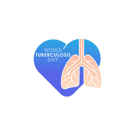 World Tuberculosis Day - Vector logo poster banner illustration of World Tuberculosis Day on March 24th. Lungs Health care awareness campaign. isolated on white background.のイラスト素材