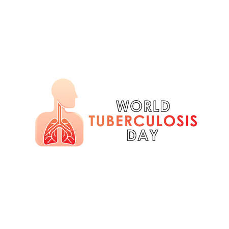 World Tuberculosis Day - Vector logo poster banner illustration of World Tuberculosis Day on March 24th. Lungs Health care awareness campaign. isolated on white background.のイラスト素材