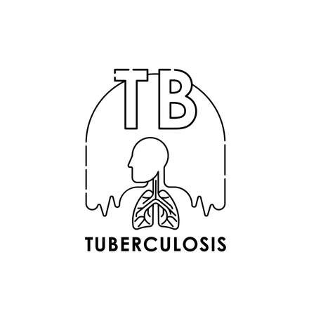 Tuberculosis - Medical Lungs Vector illustration for website, logo, app icon, banner. Tuberculosis Vector line art flat graphic design. isolated on white background.のイラスト素材