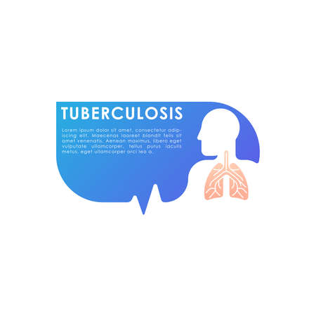 Tuberculosis - Medical Lungs Vector illustration for website, logo, app icon, banner. Tuberculosis Vector line art flat graphic design. isolated on white background.のイラスト素材