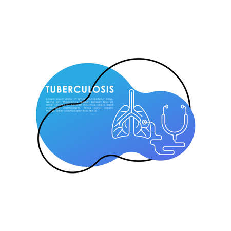 Tuberculosis - Medical Lungs Vector illustration for website, logo, app icon, banner. Tuberculosis Vector line art flat graphic design. isolated on white background.のイラスト素材