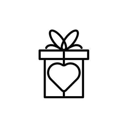 Gift box icon isolated on white background from event collection. gift box icon trendy and modern gift box symbol for logo, web, app, UI. gift box icon simple sign. gift box icon flat vector illustration for graphic and web design.のイラスト素材