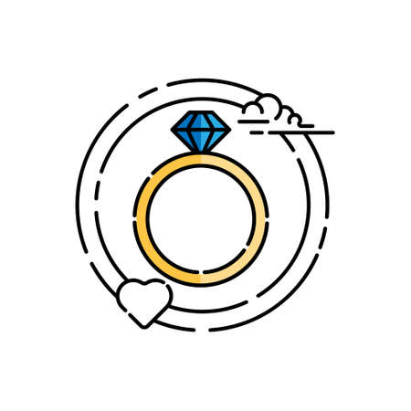 ring icon isolated on white background from wedding collection. ring icon trendy and modern ring symbol for logo, web, app, UI. ring icon simple sign. ring icon flat vector illustration for graphic and web design.のイラスト素材