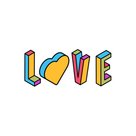 Love logo text vector. Love lettering vector for background, Vector illustration with word Love and heart shape. Valentines Day theme. Romantic design for prints, apparel, poster, wedding decor. Love logo icon. Love template.のイラスト素材