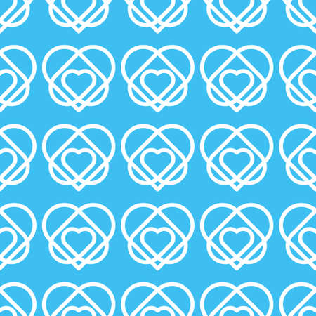 Love Hearts seamless pattern vector illustration. Abstract seamless pattern of hearts for prints, greeting card, wallpaper, cover, gift, banner, poster. Valentines day background vector illustration.のイラスト素材