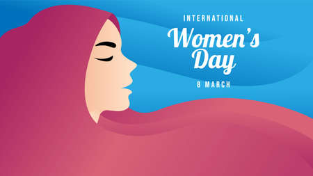 Happy International Women's Day. International Women's Day on March 8th flat design vector...