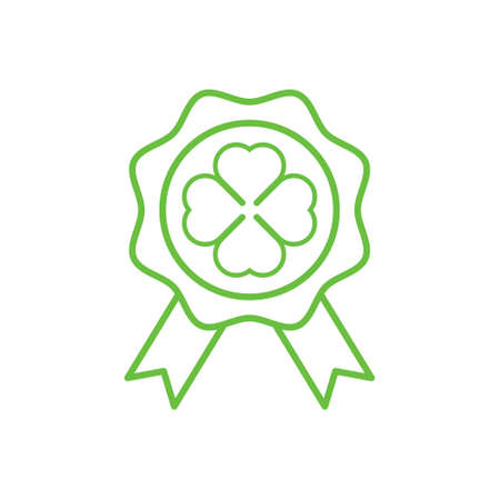 Badge flat icon vector illustration. Badge icon design isolated on white background. St. Patricks Day vector illustration. St. Patrick's Day vector icon trendy flat symbol for website, sign, mobile, app, UI.のイラスト素材