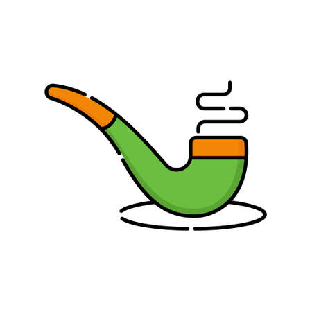 Smoke Pipe flat icon vector illustration. Smoke Pipe icon design isolated on white background. St. Patricks Day vector illustration. St. Patrick's Day vector icon trendy flat symbol.のイラスト素材