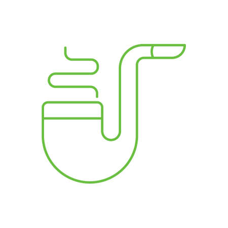 Smoke Pipe flat icon vector illustration. Smoke Pipe icon design isolated on white background. St. Patricks Day vector illustration. St. Patrick's Day vector icon trendy flat symbol.のイラスト素材