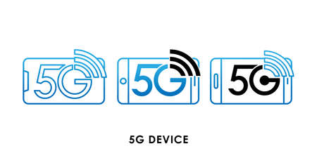 5G Device icon logo vector illustration. 5G internet connection vector template design. 5G network...
