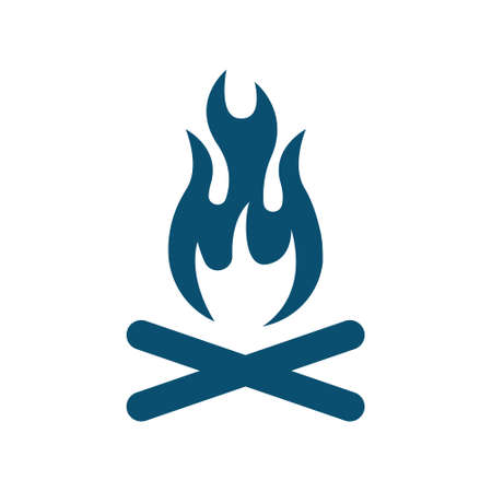 bonfire icon logo vector illustration. bonfire icon logo design vector template design. bonfire icon logo design vector illustration template for Outdoor Adventure.のイラスト素材