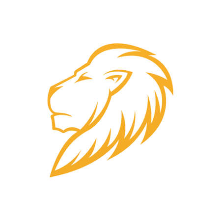 Lion Logo Vector Design Illustrator. Vintage Luxury Lion Head Logo Design Template. Abstract Lion Shield Logo Vector Designのイラスト素材