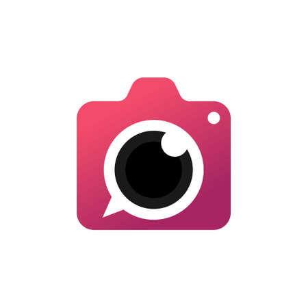 Camera Logo icon Vector Illustration. Photo Camera logo design vector template. Trendy Camera flat design vector for website, symbol, logo, icon, sign, app, UI.のイラスト素材