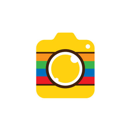 Camera Logo icon Vector Illustration. Photo Camera logo design vector template. Trendy Camera flat design vector for website, symbol, logo, icon, sign, app, UI.のイラスト素材