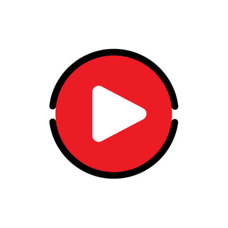 Video Icon Logo Vector Illustration. Video player icon design vector template. Trendy Video vector icon flat design for website, symbol, logo, icon, sign, app, UI.のイラスト素材