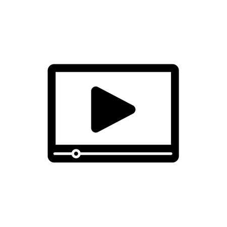 Video Icon Logo Vector Illustration. Video player icon design vector template. Trendy Video vector icon flat design for website, symbol, logo, icon, sign, app, UI.のイラスト素材