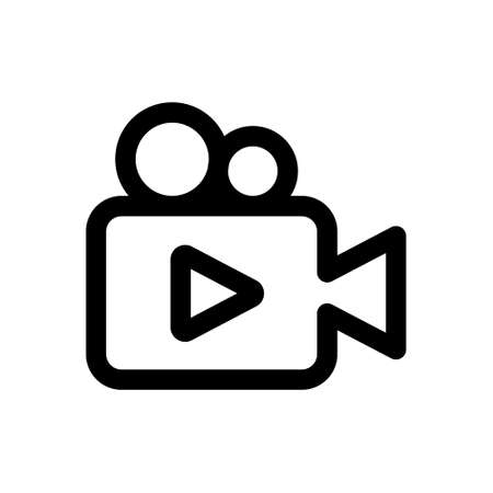 Video Icon Logo Vector Illustration. Video player icon design vector template. Trendy Video vector icon flat design for website, symbol, logo, icon, sign, app, UI.のイラスト素材