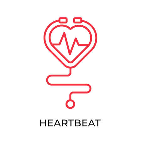 Heartbeat icon vector illustration. Medical Heartbeat vector template. Heartbeat icon design isolated on white background. Heartbeat vector icon flat design for website, sign, symbol, app, UI.のイラスト素材