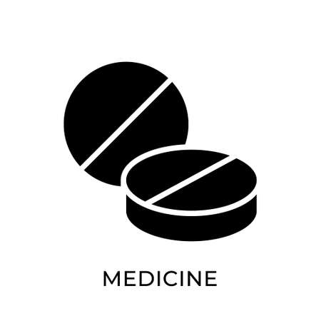 Medicine icon vector illustration. Medicine vector illustration template. Medicine icon design isolated on white background. Medicine vector icon flat design for website, sign, symbol, app, UI.のイラスト素材
