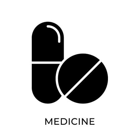 Medicine icon vector illustration. Medicine vector illustration template. Medicine icon design isolated on white background. Medicine vector icon flat design for website, sign, symbol, app, UI.のイラスト素材