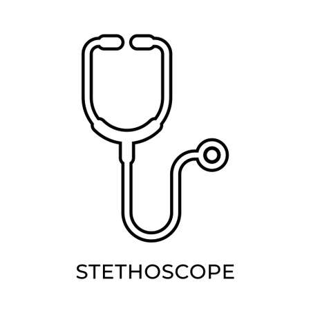 Stethoscope icon vector illustration. Medical Stethoscope vector illustration template isolated on white background. Stethoscope vector icon flat design for website, sign, symbol, app, UI.のイラスト素材