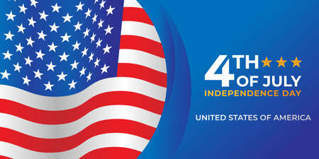Fourth of July Independence Day of United States of America Banner Background Vector illustration. Independence Day of United States of America 4th of July with American Flag vector design.のイラスト素材