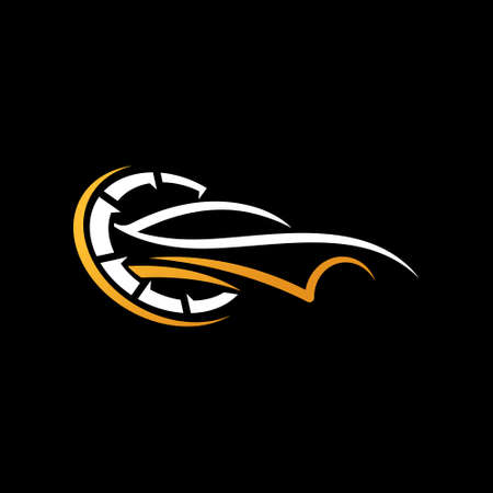 Auto Car Logo icon Vector Illustration template. Modern Sport Car vector logo icon silhouette design. Auto Car logo vector illustration for car repair, dealer, garage and service.のイラスト素材