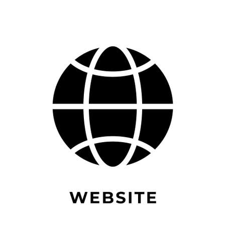 Website button icon vector for social media. Website icon Vector illustration design template. Website icon or button for video channel, blog, social media concept and background bannerのイラスト素材