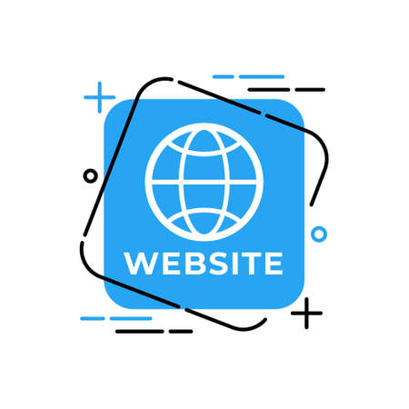 Website button icon vector for social media. Website icon Vector illustration design template. Website icon or button for video channel, blog, social media concept and background bannerのイラスト素材