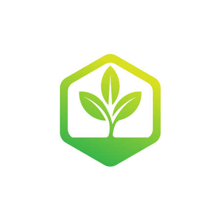 Leaf Logo design vector illustration. Abstract Leaf Logo vector in creative design concept for nature, agriculture and farm business. Tree Leaf Logo, icon, sign and symbol vector design illustrationのイラスト素材