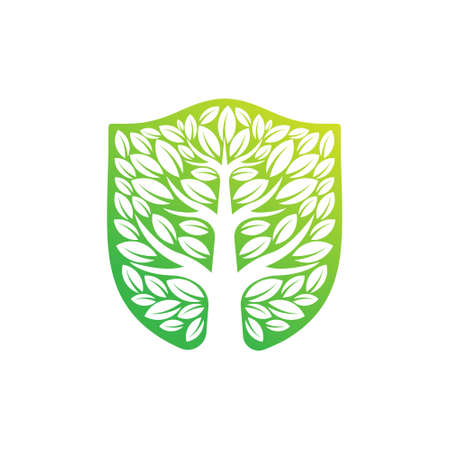 Tree Logo design vector illustration. Abstract Tree Logo vector in creative design concept for nature, agriculture and farm business. Tree Logo, icon, sign and symbol vector design illustration.のイラスト素材