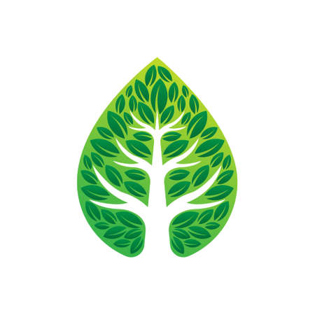 Tree Logo design vector illustration. Abstract Tree Logo vector in creative design concept for nature, agriculture and farm business. Tree Logo, icon, sign and symbol vector design illustration.のイラスト素材